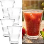 Set de 4 verres à double paroi avec relief 220 ml – verres thermiques pour ca...