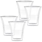 4er-Set edle Doppelwandgläser mit Riffelung – 330 ml – Thermo-Funktion für be...