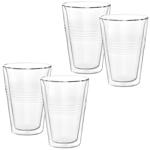 4er-Set Thermogläser mit Riffelung, doppelwandig – 300 ml – Doppelwandgläser ...