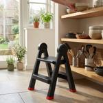 2-Stufen Doppel-Trittleiter klappbar: Sicher & mühelos in die Höhe – Robuster...