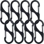 Carabiner S-hook set of 8, 4 x 1.7 cm: Robust multi-purpose hooks for a secur...