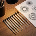 Set da 10 ricariche per penne a sfera misura B, nero – Ricariche universali p...