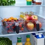 set of 2 Transparent fridge organizer with handle 31.2 x 19.9 x 8.7 cm - mult...