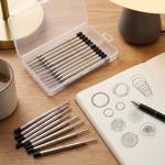 Set da 20 ricariche per penna a sfera, spessore B, nero – Ricariche universal...