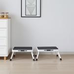 Lot de 2 marchepieds robustes, 150 kg - acier, escabeau de cuisine antidérapa...
