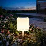Moderne lampe de table cylindrique LED solaire & luminaire de jardin avec piq...