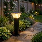 Premium solar bollard path light 60 cm made of aluminium in black, 300 lm, IP...