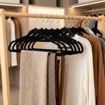 Cintres premium, lot de 10, avec crochet pivotant à 360 degrés, revêtement an...