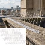 Effective set of 10 pigeon deterrent spikes, 3‑row stainless steel, 5 m – ind...