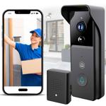 SmartLife video door intercom with motion sensor, black – Crystal-clear 3MP v...