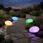 Lot de 4 élégantes pierres solaires LED pour jardin IP44 : pierre décorative ...