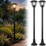 2er-Set Solar-LED-Gartenlaterne mit PIR Bewegungssensor 90° & 6m Reichweite, ...