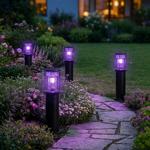 4er-Set Solar Gartenlampe mit Mückenvernichter aus Edelstahl, 2in1 LED Wegele...