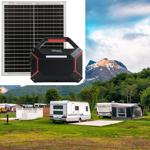 Powerstation 155Wh 42000mAh Solar-Generator Set inkl. 20W Solarpanel, 230V AC...