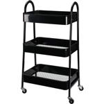 Sturdy black kitchen cart: 3-tier metal serving cart for kitchen, bathroom & ...