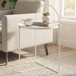 Beautiful white side table - 40x40x65 with arch - modern and elegant side tab...