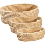 Trendy 3-piece storage basket set, oval, sturdy with handles for bathroom, sh...