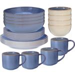 Esclusivo servizio combinato in gres da 20 pezzi: set di piatti, ciotole e ta...