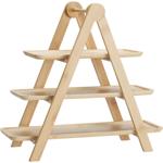 Étagère en bambou à 3 niveaux : Plateau de service élégant, présentoir à gâte...