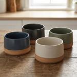 4-piece stoneware bowl set Ø 9.5 cm – stylish bowls for desserts, snacks & di...