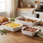 Set de 3 plats à gratin en grès, rectangulaires et robustes – set de plats al...