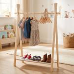 Children‘s clothes rack wood FSC 100% - 80x30x100 cm - Kids‘ wardrobe with sh...