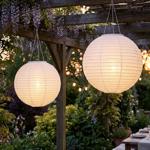2er-Set Grosser Solar Lampion, Ø 40 cm – Wetterfeste LED Kugel hängend für Ga...