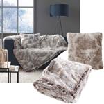 2er-Set Superweiche Kuscheldecke 180 x 220 cm & Flauschiges Dekokissen 45 x 4...