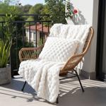 2-piece set: Cozy sofa blanket 125 x 150 cm & luxurious sofa cushion 45 x 45 ...