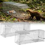 2er-Set Profi Marder Lebendfalle - Wiederverwendbare Gitterfalle mit Trittpla...