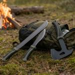 Survival Set - Beil, Messer & Machete mit 3 Gürtelscheiden, Wetzstein & Profi...