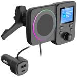 DAB+ FM Transmitter Auto Adapter – Bluetooth Freisprecheinrichtung, Qi 15W Sc...