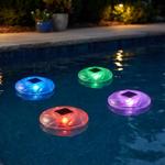 Set of 4 floating solar pool lights with color change: a magical underwater l...