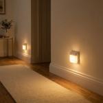 2er-Set LED Nachtlicht, Bewegungssensor: Akku Schrankleuchte, USB aufladbar, ...