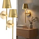 2er-Set Elegante LED Wandleuchte kabellos mit Fernbedienung: Akku Wandlampe d...