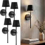 Set di 4 eleganti applique LED senza fili con telecomando: lampada da parete ...