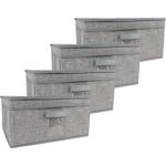 4er-Set Faltbare Stoff Aufbewahrungsbox mit Deckel, Grau, 39x28x19cm – Ideale...