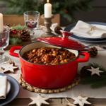 Premium cast-iron casserole Ø15cm Red – enameled Dutch oven: perfect heat dis...