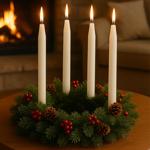 Set da 10 Candele Coniche Champagne – Eleganti Candele da Tavola – Alta quali...