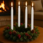 Candele affusolate set da 10 bianche – Eleganti candele da tavola – Alta qual...