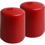 Set di 2 candele a colonna rosse – candela in cera rustica, Ø 6 x 8 cm – lung...