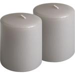 Set di 2 candele a colonna taupe – candela rustica in cera, Ø 6 x 8 cm – lung...