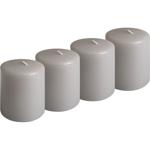 Set of 4 taupe pillar candles – rustic wax candle, Ø 6 x 8 cm – long burning ...