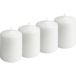 Set di 4 candele a pilastro bianche – candela rustica in cera, Ø 6 x 8 cm – l...