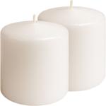 Set di 2 candele a pilastro color crema – candela rustica in cera, Ø 7 x 10 c...