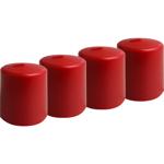Set of 4 red pillar candles – rustic wax candle, Ø 7 x 10 cm – long burning t...