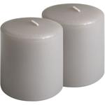 Lot de 2 bougies piliers taupe – bougie rustique en cire, Ø 7 x 10 cm – longu...