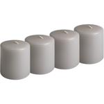 Set di 4 candele a pilastro taupe – candela rustica in cera, Ø 7 x 10 cm – lu...