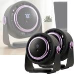 Set of 2 rechargeable fans with digital display: table fan, 5 speeds, USB‑C, ...