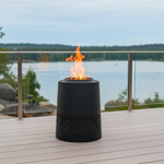 Robuste Feuerstelle Raucharm, Schwarz: Doppelwandiges Feuerfass für Holz & Pe...